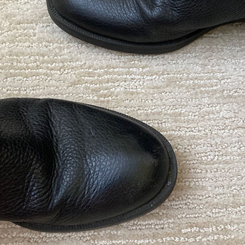 Women’s Nine West Hanzil Pebbled Black Leather Ankle Boots, Size 7M - Picture 5 of 10